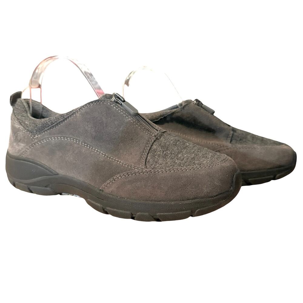 Lands End All Weather Zip Moc Shoes Suede Leather Loafers Low Top Boots sz 10 D